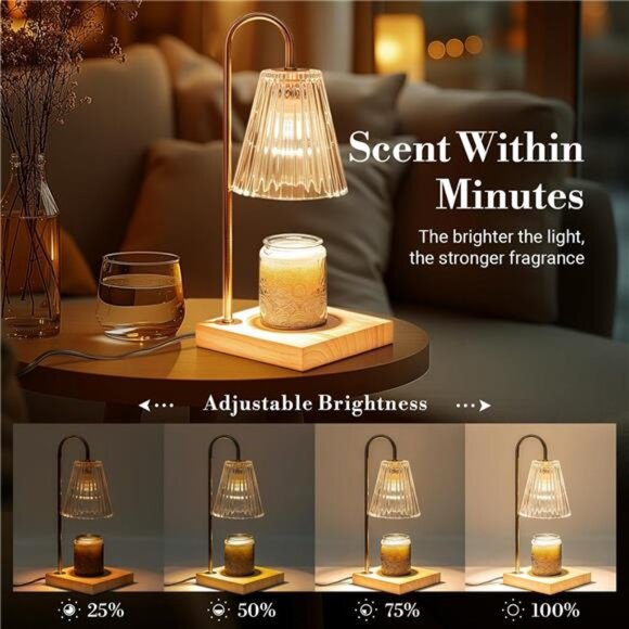 Candle Warmer Lamp with Timer Dimmer, Birthday Gifts for Mom Women Friend - Picture 5 of 7